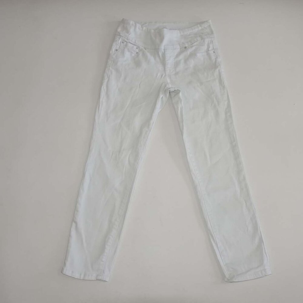 Jag Women's High Rise Pull On Slim Ankle Jeans Size 6 White 26" Inseam Stretch